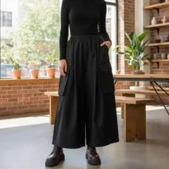XL【新品】モード系 ワイドカーゴパンツ ガウチョパンツ 男女兼用 XL