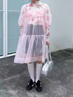 POPPY organdy flare mini dress