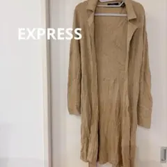 希少EXPRESS 【M】ベージュ カーディガン　ロング