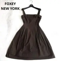 C974 美品 FOXEY NEW YORK キャミワンピース リボン Aライン - メルカリ