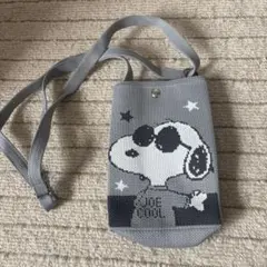 スヌーピー スマホショルダーバッグ グレー