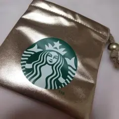 Starbucks 巾着ポーチ ゴールドのサムネイル