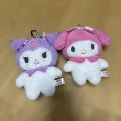サンリオ　マイメロ　クロミ　ぬいぐるみ　がま口ポーチ 2体セット