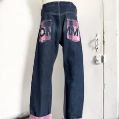 TOMMY トミー デニムパンツ バックロゴプリント ロールアップ y2kのサムネイル