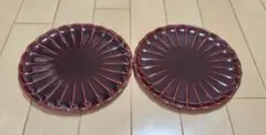 漆器 菓子皿 2枚セット 輪花皿