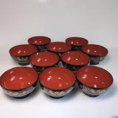 梅柄 汁椀 10客セット 漆器風のサムネイル