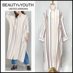 ビューティー＆ユース ユナイテッドアローズ ロングシャツワンピース ストライプM
