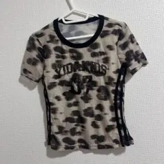 y2k シアーレオパードTシャツ