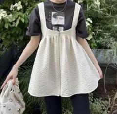 AMERI FOIL PRINT BABY TUNIC TOP アイボリーのサムネイル