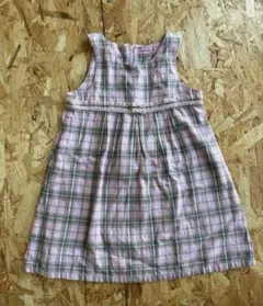 miki HOUSE チェック柄 ノースリーブワンピース 120