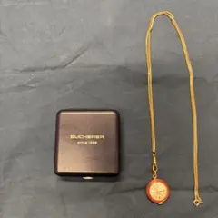 BUCHERER アナログ懐中時計 ゴールド/レッド