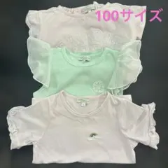難あり100サイズ女の子夏服、ワンピース、 Tシャツ２枚、まとめ売りのサムネイル