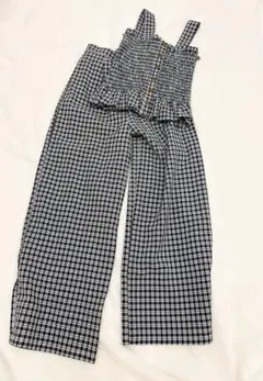ギンガムチェック　セパレート　オーバーオール