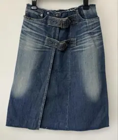 HYSTERIC GLAMOUR USED加工デニム ミモレ巻きスカート　26のサムネイル