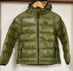 patagonia ハイロフトダウンフーディ オリーブグリーン ボーイズ