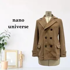 zk772【S】nano universe ピーコート ダブルブレストのサムネイル