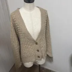 earth music&ecology ニットカーディガン ベージュ