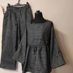 大島紬リメイク　セットアップ