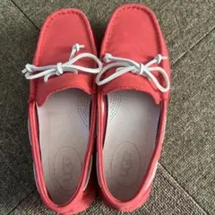 UGG 赤 レザー モカシン（美品）25.0cm