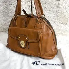 【美品】4℃ レザー ミニボストン ターンロック ゴールド金具 y2k ブラウンのサムネイル