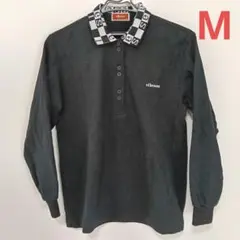 [sale]ellesseGolf ブラック 長袖ポロシャツМ