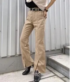 【新品】PAGEBOY　フロントスリットチノデニム　ベージュ　24inch