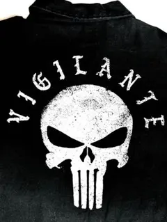 MARVEL古着ブラックドクロジャケット　2XLコート