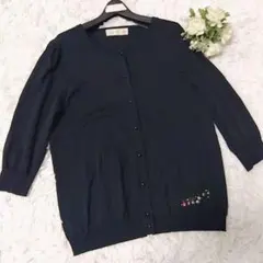 フランシュリッぺ カーディガン ブラック 刺繍のサムネイル