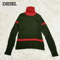 【ディーゼル】イタリア製バイカラーニット セーター(M)タートルネック リブ