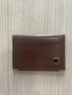 【ほぼ未使用】dunhill ブラウンレザー 名刺入れカードケース