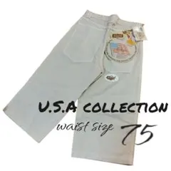 ベージュ チノパン　ハーフパンツ　ワイド