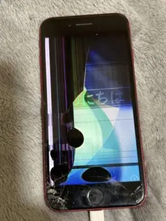 【ジャンク】iPhone SE (第2世代) 赤色 画面&カメラひび割れ