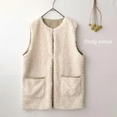 fredy emue ノーリーズ◉ポケ付きファーベスト　美品　異素材