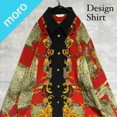No.1937 VINTAGE 総柄シャツ 長袖シャツ ポリシャツ スカーフ柄