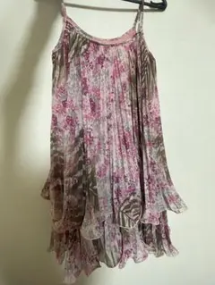 花柄フリルキャミワンピース ノースリーブワンピース