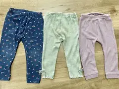 女の子　90cm ボトムス　レギンス まとめ売り　３点　保育園