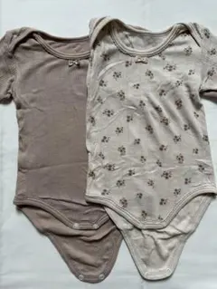 しまむら　長袖ボディスーツ 2枚セット　80cm