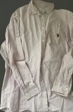 U.S. POLO ASSN. ストライプ 長袖シャツ ピンク