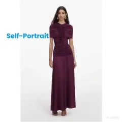 ❇️Selfportrait26春夏新セルフポートレートブラウンロングドレス 