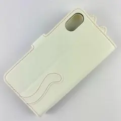 新品 iPhoneXS X ねこ型 PUレザー 手帳型 ホワイト 白 猫 可愛い