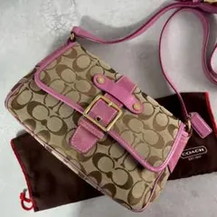 ✨美品✨コーチ　ショルダーバッグ シグネチャー ソーホー　ピンク　Y2K