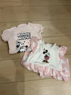 ミニーマウス フリルロンパース 80cm