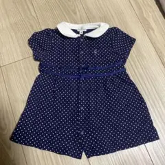 クミキョク　ネイビー　ワンピース 80