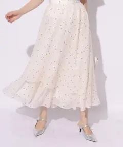 Apuweiser-riche アシメティアードプリーツドットスカート