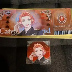 ツイステ ケイト ブレイジングジュエル チケット風カード 缶バッジ ライブ