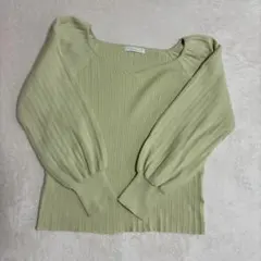 プロポーションボディドレッシング ハートネックボリュームスリーブリブニット