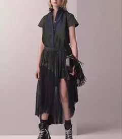 美品！sacai［ワンピース］シャツワンピース　変形　プリーツ　ベルト　サイズ1のサムネイル