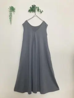 ￼サマンサモスモスブルー ノースリーブ ロングワンピース くすみブルー