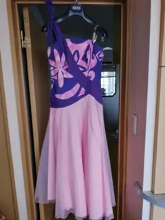 フラドレス パーティドレス ピーコックブルー マウナロア オーガンジー