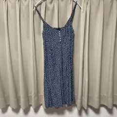 Brandy Melville ネイビー ドット柄 キャミワンピース